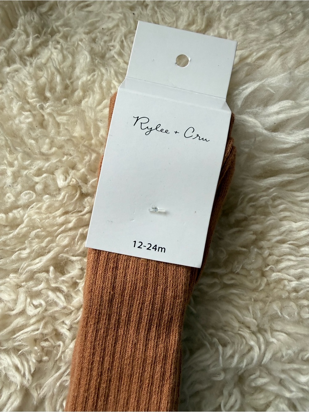 Rylee + Cru Bronze Ribbed Tights - Picture 2 of 3
